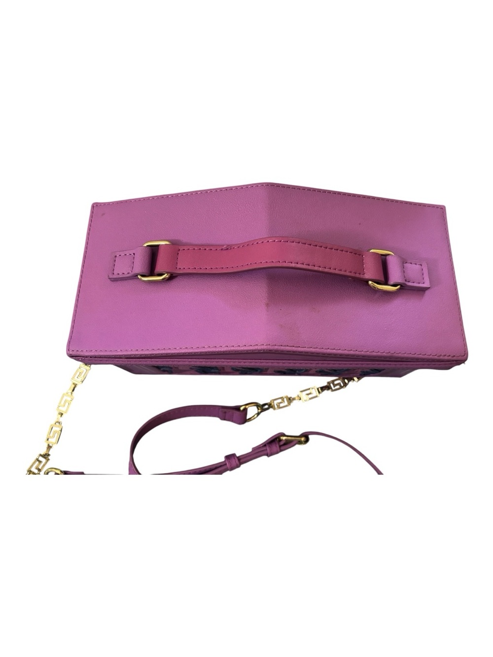 Loungefly Pink Sculptural Panel Box Crossbody with Gold Chain - Picture 5 of 12